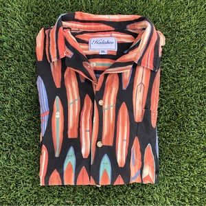 Kalaheo Hawaiian Shirt RJC XL Button Up Surfing Surfboards Tropical Camp Tee
